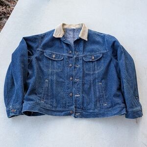 Vintage 80s Lee Blanket Lined Storm Rider Western Trucker Denim Jacket MINT